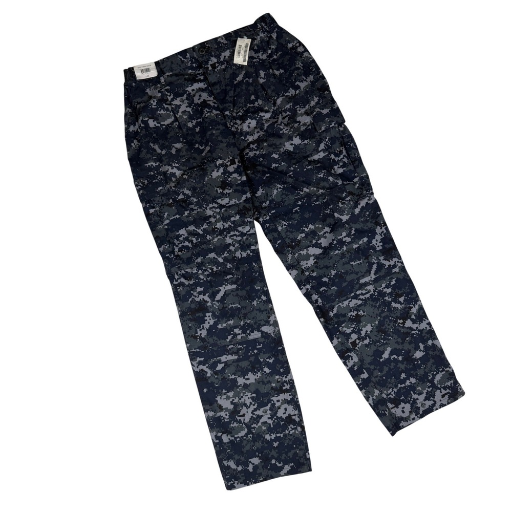 US Navy NWU Cargo Pants Men's Large Regular Blue Digital Camo Military NWT